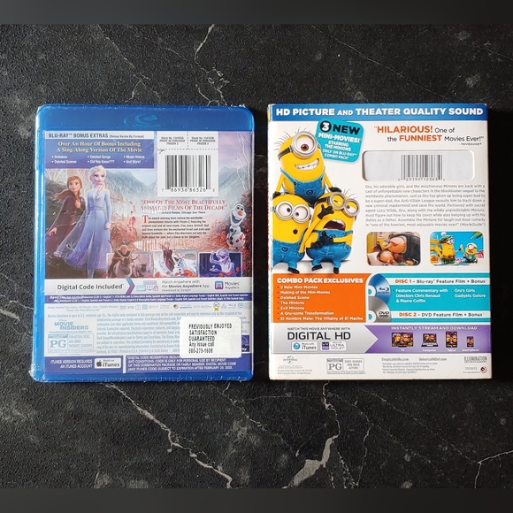 Kids BluRay Movie Bundle - 2019 Disney's Frozen 2 and 2013 Despicable Me 2 - Picture 2 of 9
